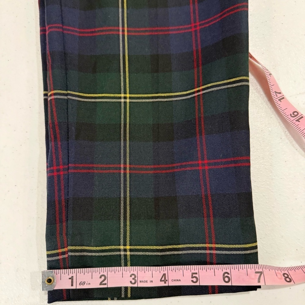NWT Talbots Plaid Hampshire Ankle Pants Green & Navy Women’s Size 12P - Picture 11 of 16